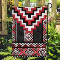 Red Taniko Aotearoa Garden Flag Niho Taniwha Mix Poutama LT14 Garden Flag Red - Polynesian Pride