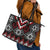 Red Taniko Aotearoa Leather Tote Bag Niho Taniwha Mix Poutama