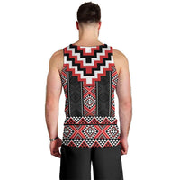Red Taniko Aotearoa Men Tank Top Niho Taniwha Mix Poutama LT14 - Polynesian Pride
