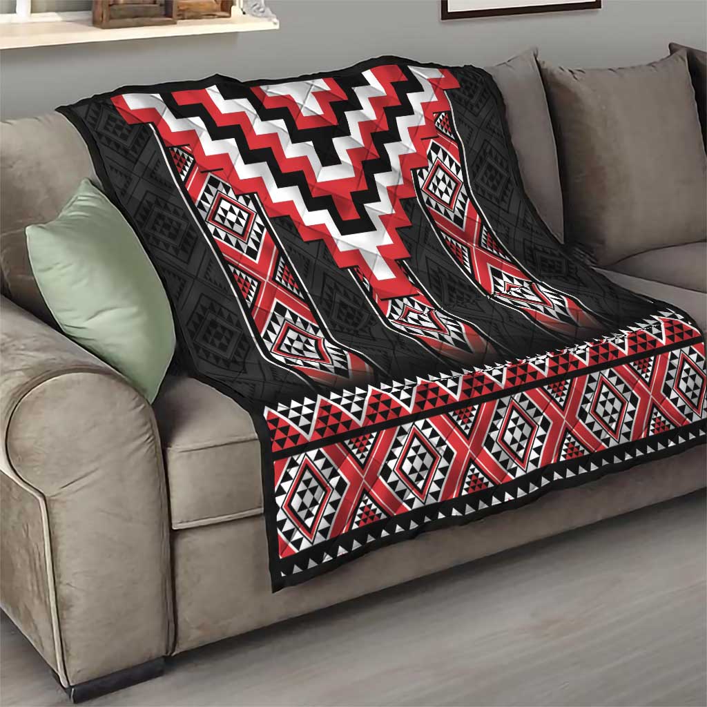 Red Taniko Aotearoa Quilt Niho Taniwha Mix Poutama LT14 - Polynesian Pride