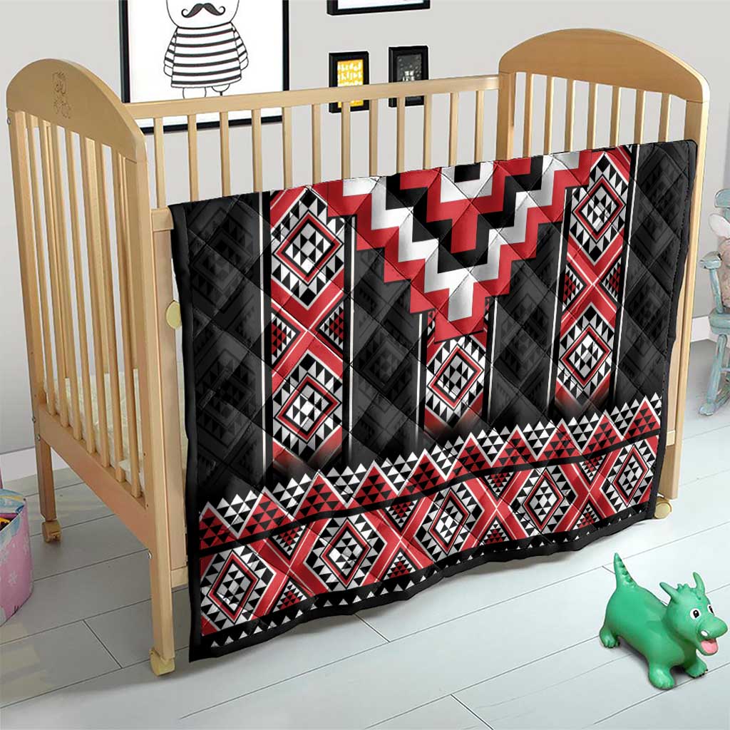 Red Taniko Aotearoa Quilt Niho Taniwha Mix Poutama LT14 - Polynesian Pride