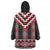 Red Taniko Aotearoa Wearable Blanket Hoodie Niho Taniwha Mix Poutama LT14