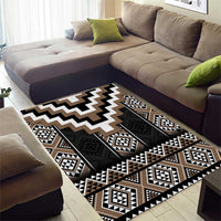 Brown Taniko Aotearoa Area Rug Niho Taniwha Mix Poutama LT14 - Polynesian Pride