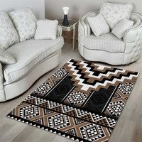 Brown Taniko Aotearoa Area Rug Niho Taniwha Mix Poutama LT14 - Polynesian Pride