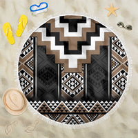 Brown Taniko Aotearoa Beach Blanket Niho Taniwha Mix Poutama LT14 One Size 150cm Brown - Polynesian Pride