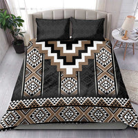 Brown Taniko Aotearoa Bedding Set Niho Taniwha Mix Poutama LT14 - Polynesian Pride