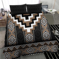 Brown Taniko Aotearoa Bedding Set Niho Taniwha Mix Poutama LT14 - Polynesian Pride