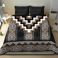 Brown Taniko Aotearoa Bedding Set Niho Taniwha Mix Poutama LT14 - Polynesian Pride