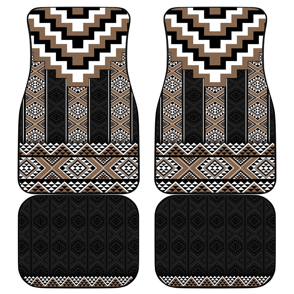 Brown Taniko Aotearoa Car Mats Niho Taniwha Mix Poutama LT14 - Polynesian Pride