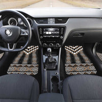 Brown Taniko Aotearoa Car Mats Niho Taniwha Mix Poutama LT14 Set 2pcs - Front Brown - Polynesian Pride