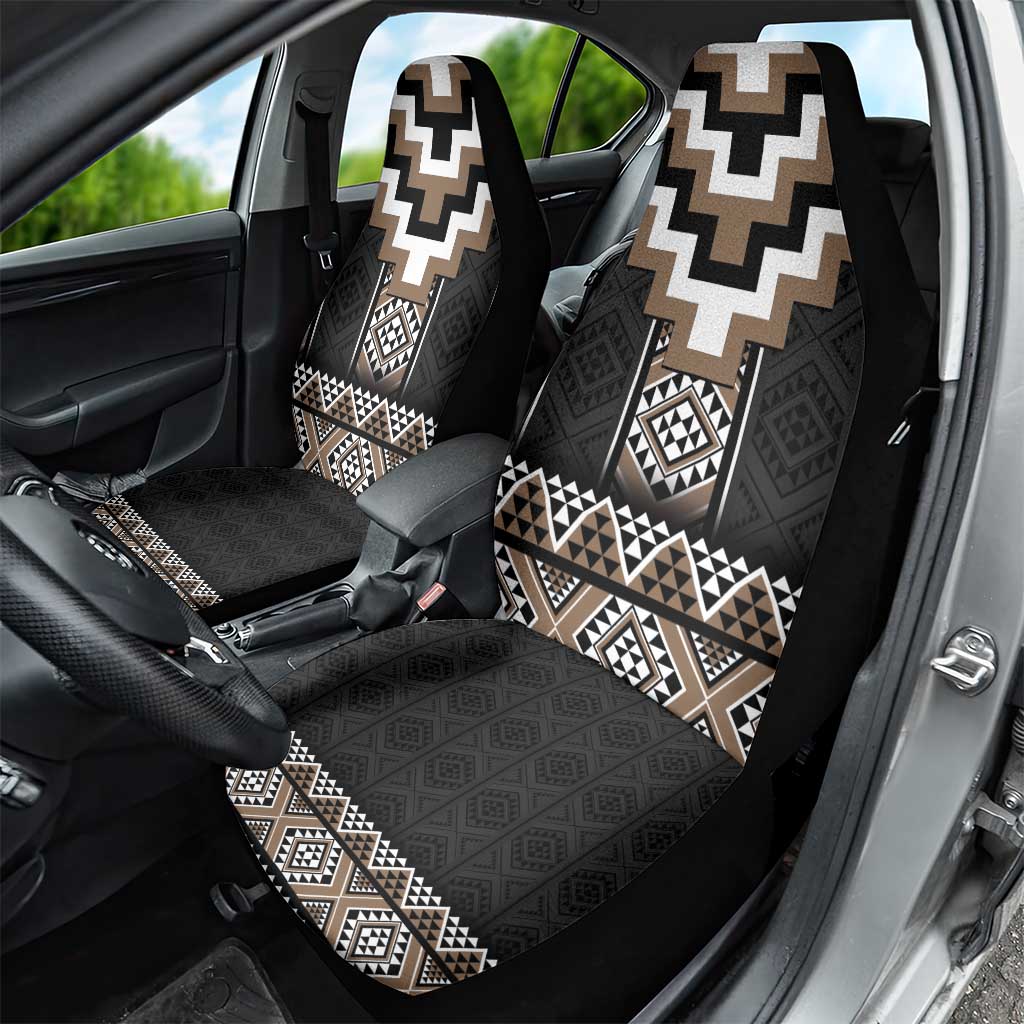 Brown Taniko Aotearoa Car Seat Cover Niho Taniwha Mix Poutama LT14 - Polynesian Pride