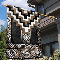 Brown Taniko Aotearoa Garden Flag Niho Taniwha Mix Poutama LT14 - Polynesian Pride