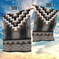 Brown Taniko Aotearoa Garden Flag Niho Taniwha Mix Poutama LT14 - Polynesian Pride