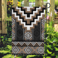 Brown Taniko Aotearoa Garden Flag Niho Taniwha Mix Poutama LT14 Garden Flag Brown - Polynesian Pride
