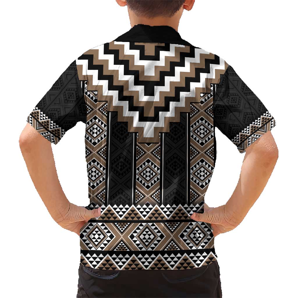 Brown Taniko Aotearoa Hawaiian Shirt Niho Taniwha Mix Poutama LT14 - Polynesian Pride