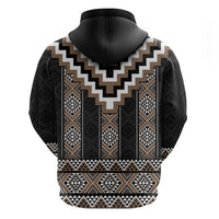 Brown Taniko Aotearoa Hoodie Niho Taniwha Mix Poutama LT14 - Polynesian Pride