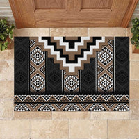 Brown Taniko Aotearoa Rubber Doormat Niho Taniwha Mix Poutama LT14 Brown - Polynesian Pride