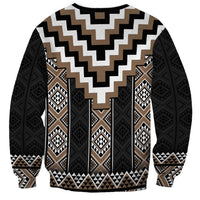 Brown Taniko Aotearoa Sweatshirt Niho Taniwha Mix Poutama LT14 - Polynesian Pride