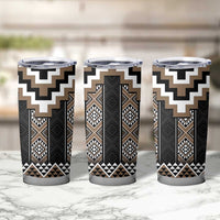 Brown Taniko Aotearoa Tumbler Cup Niho Taniwha Mix Poutama LT14 - Polynesian Pride