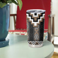 Brown Taniko Aotearoa Tumbler Cup Niho Taniwha Mix Poutama LT14 - Polynesian Pride