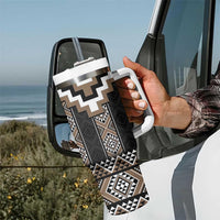 Brown Taniko Aotearoa Tumbler With Handle Niho Taniwha Mix Poutama LT14 - Polynesian Pride