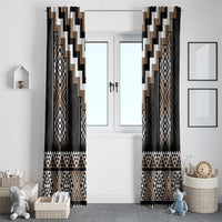 Brown Taniko Aotearoa Window Curtain Niho Taniwha Mix Poutama LT14 - Polynesian Pride