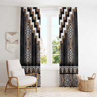 Brown Taniko Aotearoa Window Curtain Niho Taniwha Mix Poutama LT14 - Polynesian Pride