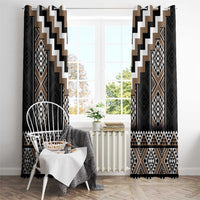 Brown Taniko Aotearoa Window Curtain Niho Taniwha Mix Poutama LT14 - Polynesian Pride