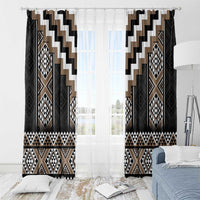 Brown Taniko Aotearoa Window Curtain Niho Taniwha Mix Poutama LT14 - Polynesian Pride