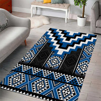 Blue Taniko Aotearoa Area Rug Niho Taniwha Mix Poutama LT14 - Polynesian Pride