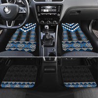 Blue Taniko Aotearoa Car Mats Niho Taniwha Mix Poutama LT14 Set 4pcs Blue - Polynesian Pride