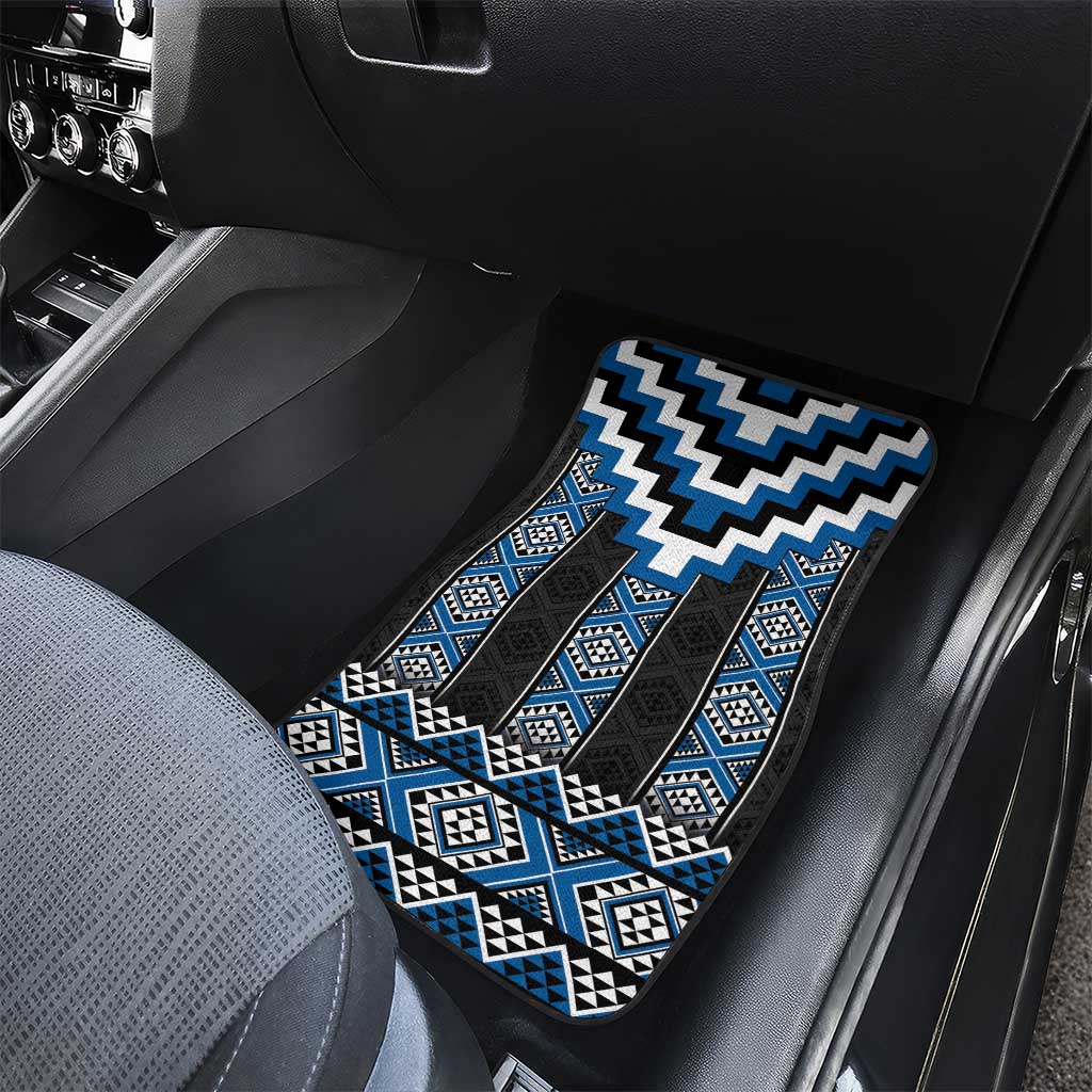 Blue Taniko Aotearoa Car Mats Niho Taniwha Mix Poutama LT14 - Polynesian Pride