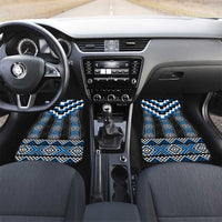Blue Taniko Aotearoa Car Mats Niho Taniwha Mix Poutama LT14 Set 2pcs - Front Blue - Polynesian Pride
