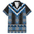 Blue Taniko Aotearoa Family Matching Short Sleeve Bodycon Dress and Hawaiian Shirt Niho Taniwha Mix Poutama LT14