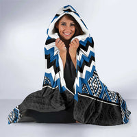 Blue Taniko Aotearoa Hooded Blanket Niho Taniwha Mix Poutama LT14 - Polynesian Pride