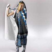 Blue Taniko Aotearoa Hooded Blanket Niho Taniwha Mix Poutama LT14 - Polynesian Pride