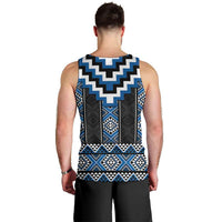 Blue Taniko Aotearoa Men Tank Top Niho Taniwha Mix Poutama LT14 - Polynesian Pride