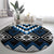 Blue Taniko Aotearoa Round Carpet Niho Taniwha Mix Poutama