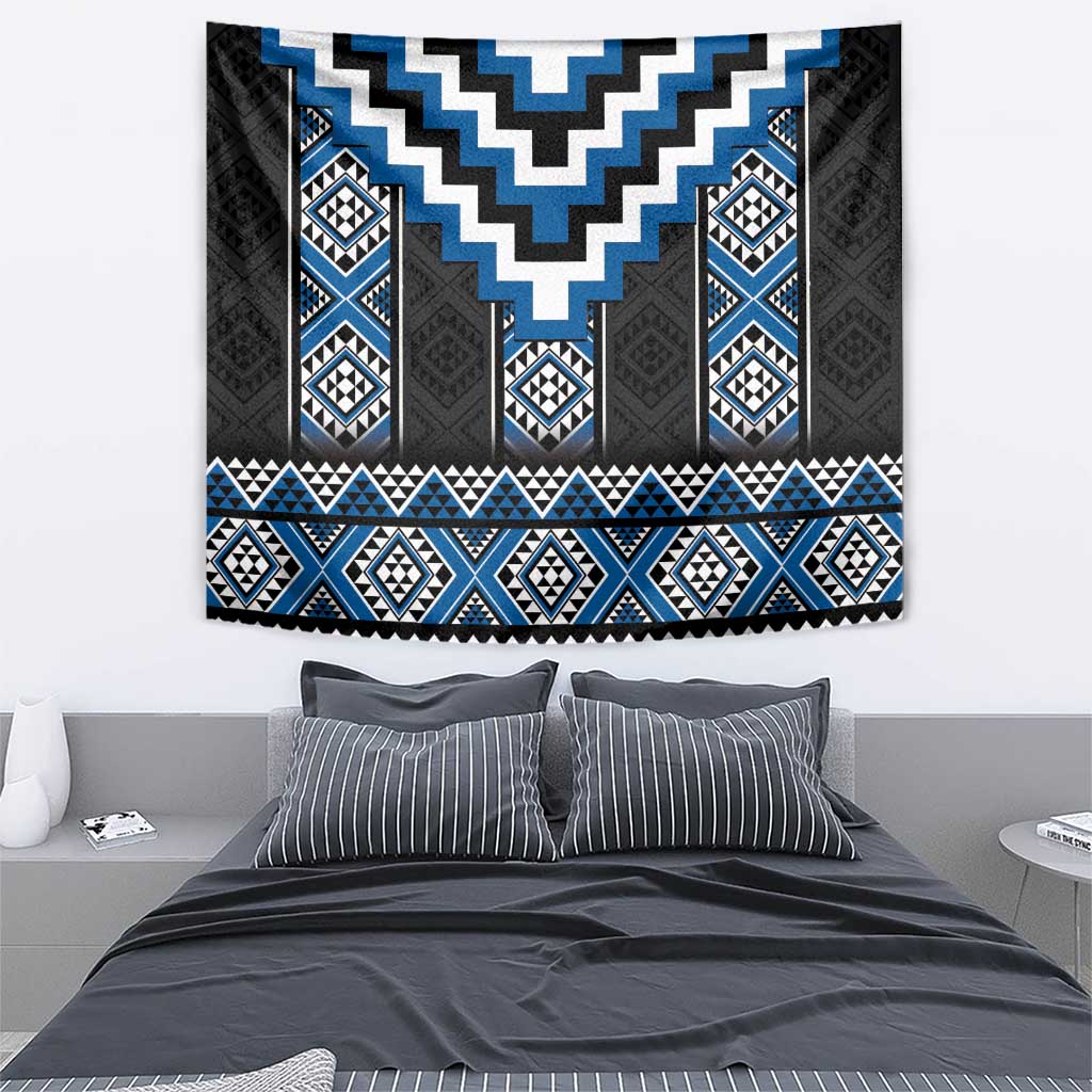 Blue Taniko Aotearoa Tapestry Niho Taniwha Mix Poutama LT14 - Polynesian Pride