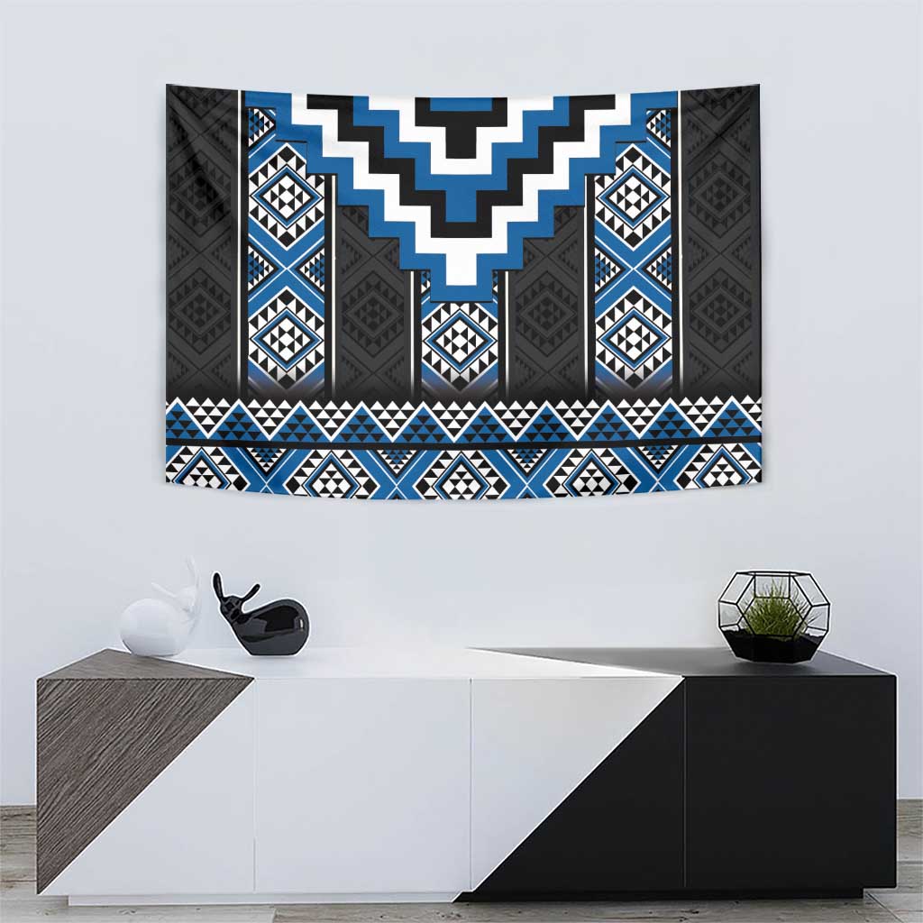Blue Taniko Aotearoa Tapestry Niho Taniwha Mix Poutama LT14 - Polynesian Pride
