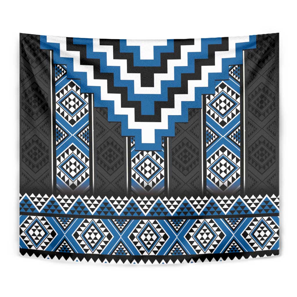 Blue Taniko Aotearoa Tapestry Niho Taniwha Mix Poutama LT14 - Polynesian Pride