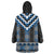 Blue Taniko Aotearoa Wearable Blanket Hoodie Niho Taniwha Mix Poutama LT14