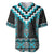 Turquoise Taniko Pattern Aotearoa Baseball Jersey Niho Taniwha Mix Poutama LT14