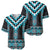 Turquoise Taniko Pattern Aotearoa Baseball Jersey Niho Taniwha Mix Poutama LT14