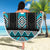 Turquoise Taniko Pattern Aotearoa Beach Blanket Niho Taniwha Mix Poutama