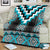 Turquoise Taniko Pattern Aotearoa Blanket Niho Taniwha Mix Poutama