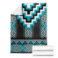 Turquoise Taniko Pattern Aotearoa Blanket Niho Taniwha Mix Poutama LT14 - Polynesian Pride