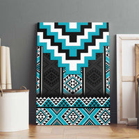Turquoise Taniko Pattern Aotearoa Canvas Wall Art Niho Taniwha Mix Poutama LT14 - Polynesian Pride