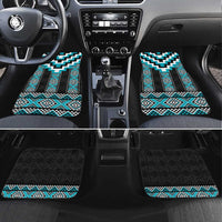 Turquoise Taniko Pattern Aotearoa Car Mats Niho Taniwha Mix Poutama LT14 Set 4pcs Turquoise - Polynesian Pride