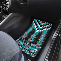 Turquoise Taniko Pattern Aotearoa Car Mats Niho Taniwha Mix Poutama LT14 - Polynesian Pride